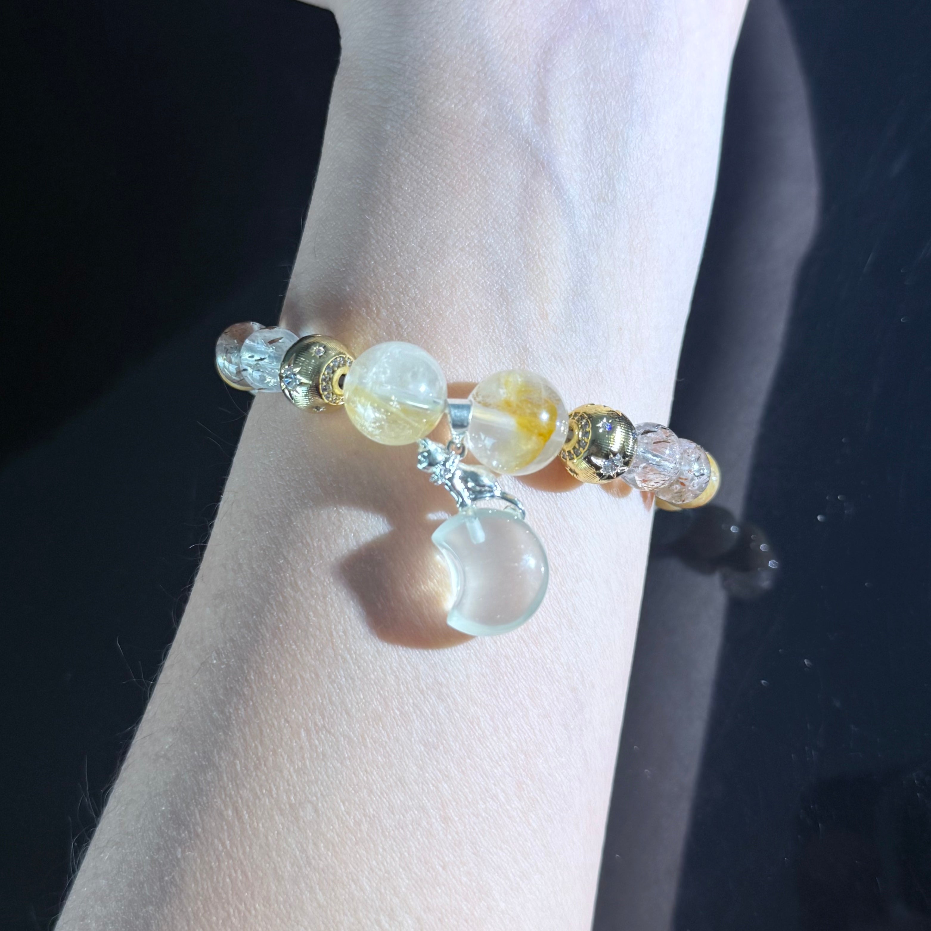Leo Crystal Bracelet – Citrine & Clear Quartz Zodiac Bracelet