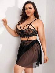 Plus-Size Lace Seductive Sleepwear Erotic Lingerie