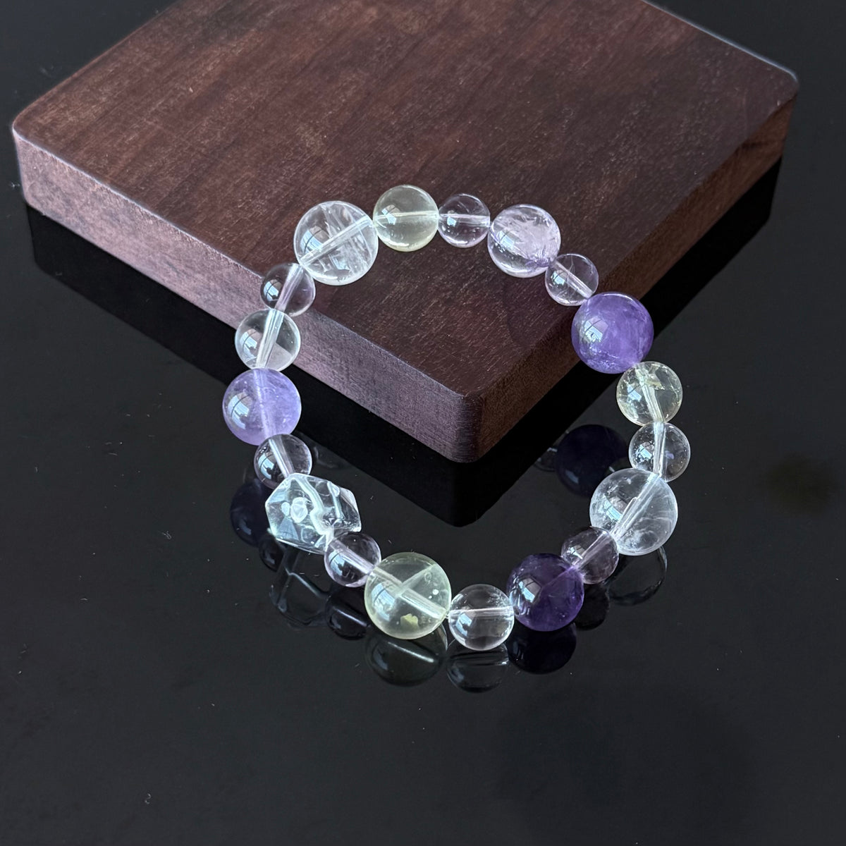 Amethyst, Citrine & Clear Quartz  Bracelet