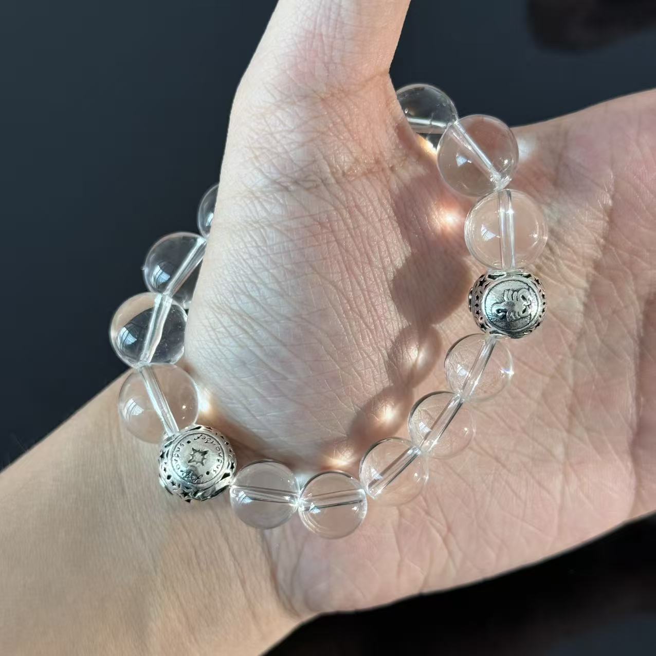 Pure Light Clear Quartz Zodiac Bracelet | Handmade Crystal Jewelry for Positive Vibes