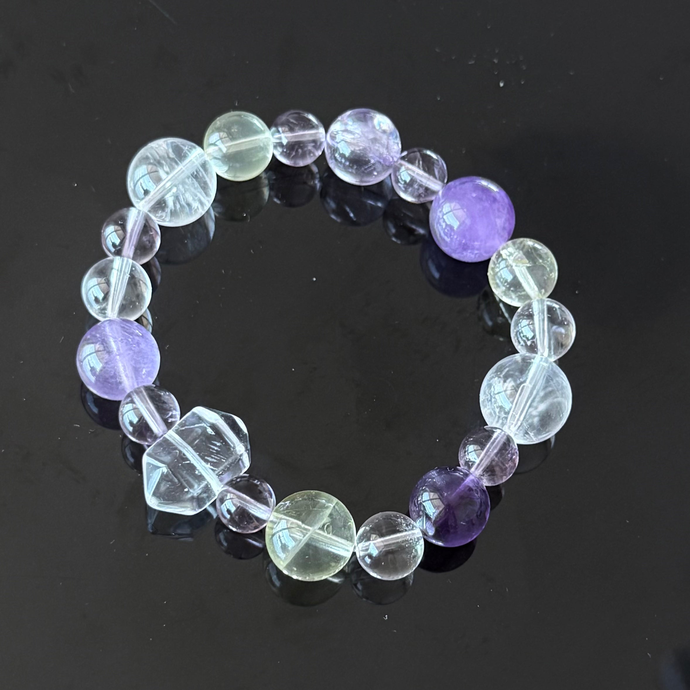 Amethyst, Citrine & Clear Quartz  Bracelet