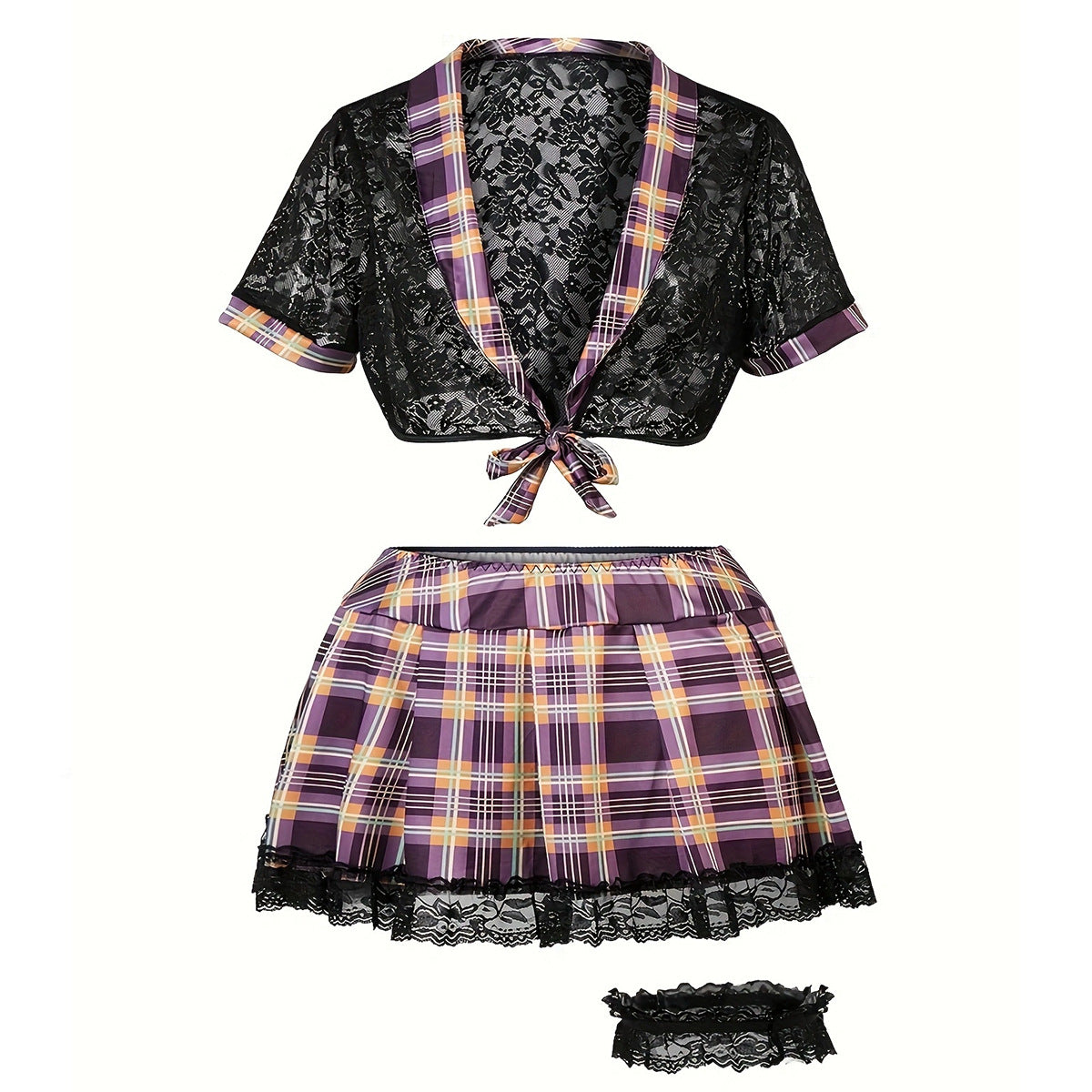 Plus Size Role-playing Temptation Lingerie Set Student Uniform Style