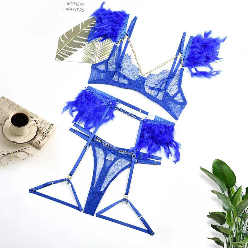 Four - piece Lace Splicing Chain Slimming Lingerie