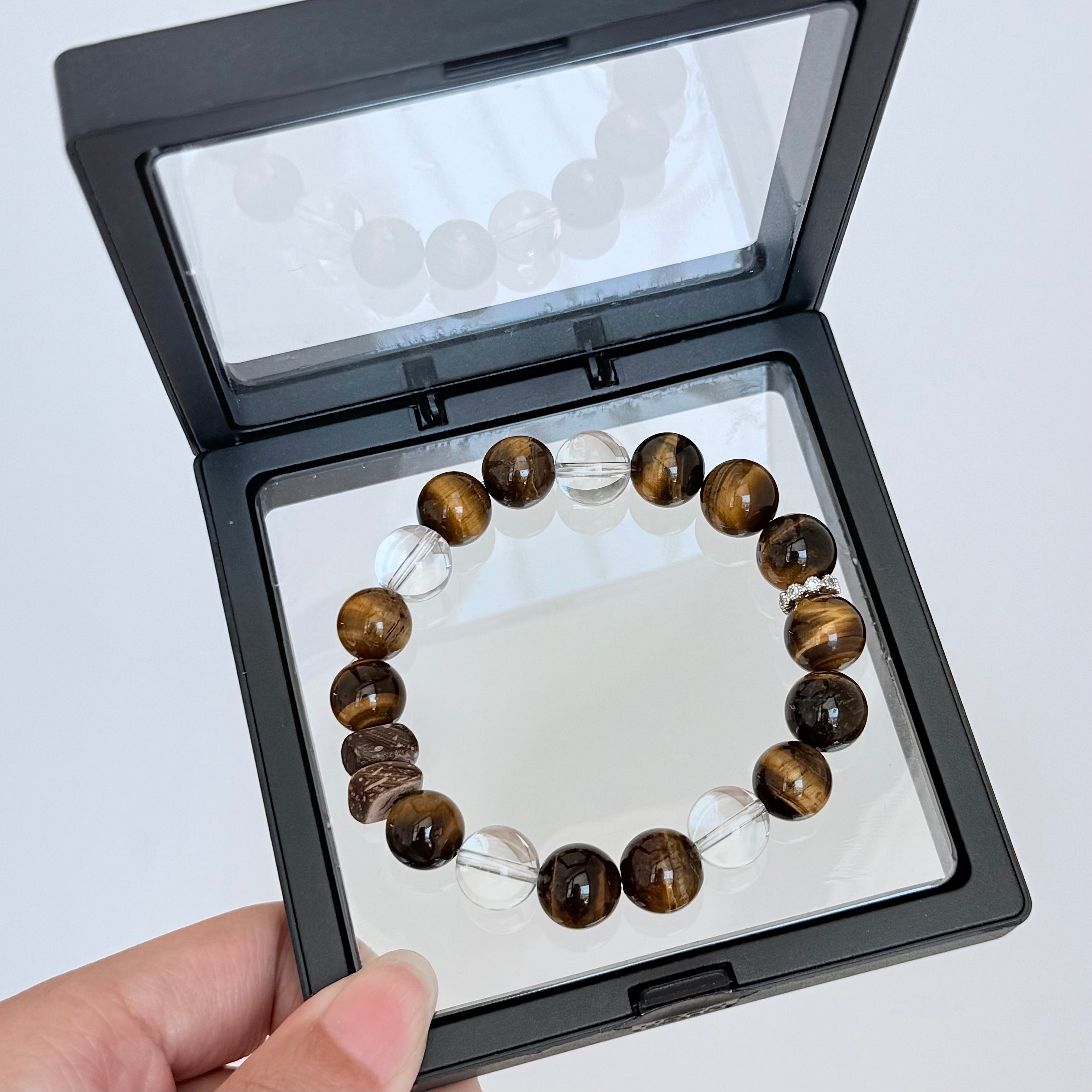 Tiger’s Eye and Clear Quartz Bracelet