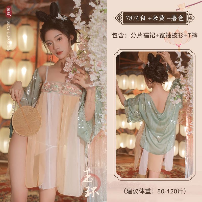 Ancient Style Chiffon Bra Pajamas Set