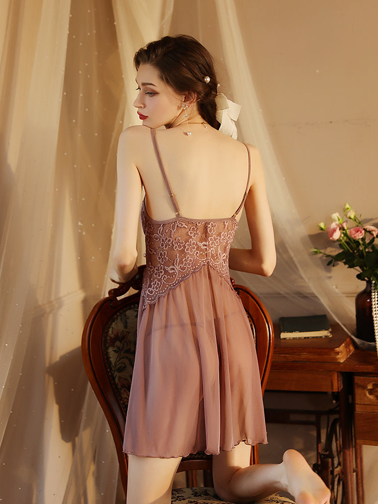 Floral Lace Babydoll Nightgown