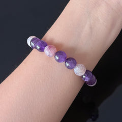 Amethyst & Cracked Agate Crystal Bracelet