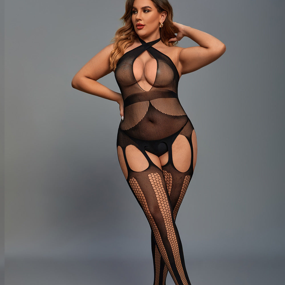 See-through Underwear Plus-Size Mesh Lingerie Erotic Bodysuit