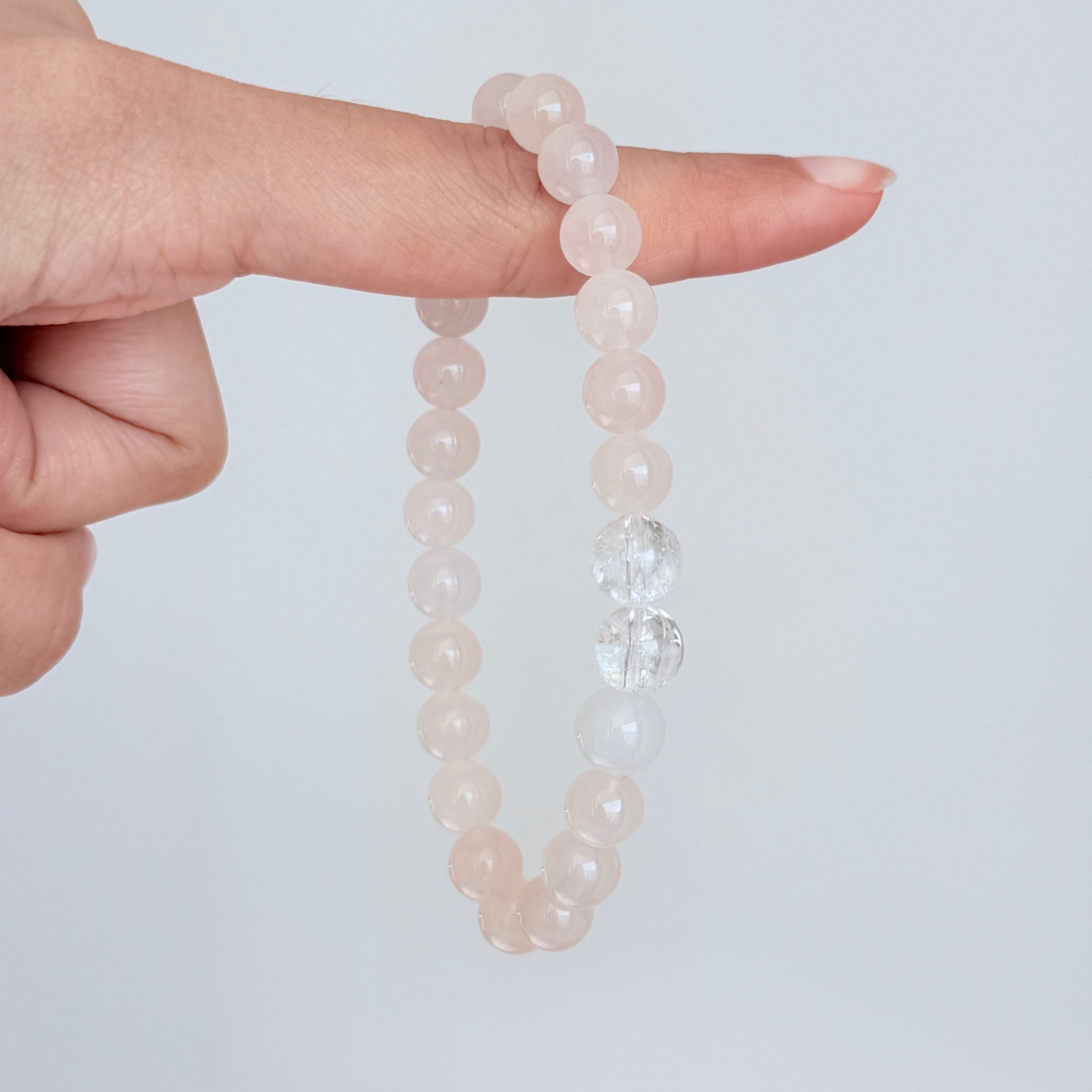 Rose Quartz & Clear Quartz Bracelet