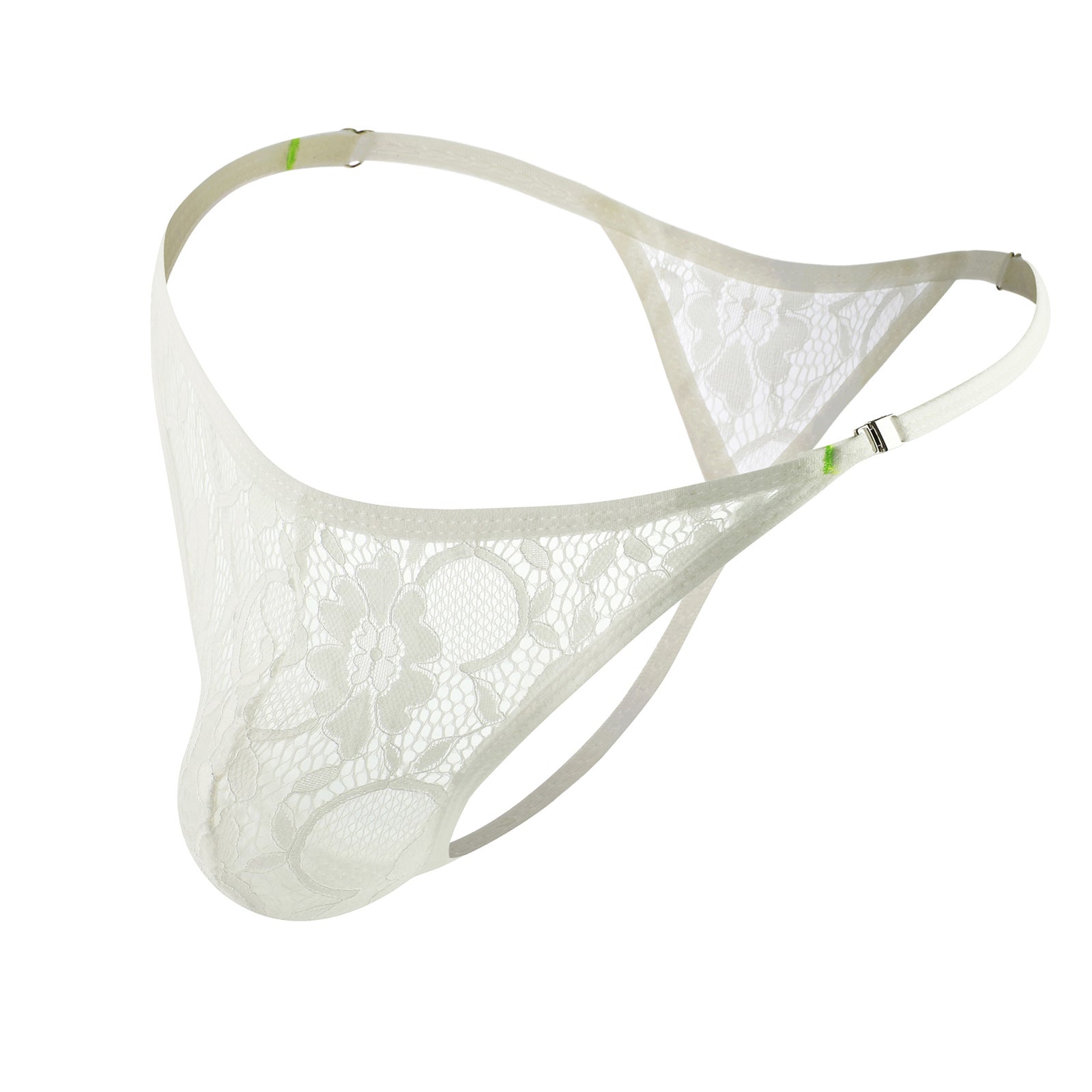 Hollow See-through Lace Thong Side Button Style For Men