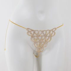 Water diamond Diamond studded Heart shaped Decorations Nightclub Body Chain Bra Set