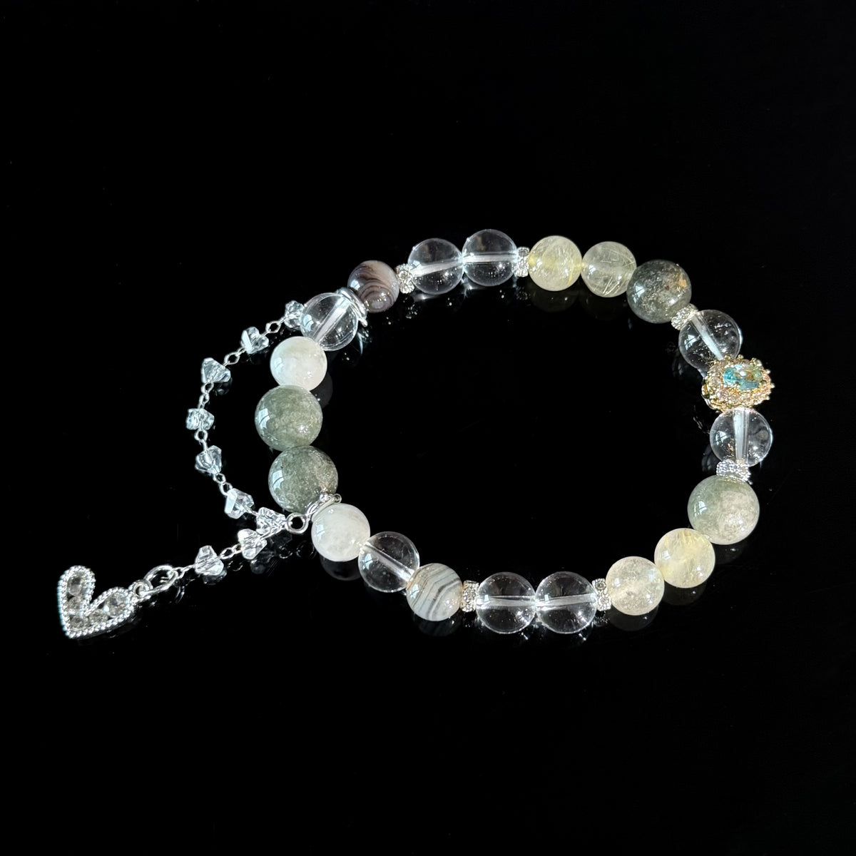 Virgo Crystal Bracelet – Green Aventurine, Citrine & Clear Quartz Zodiac Healing Bracelet