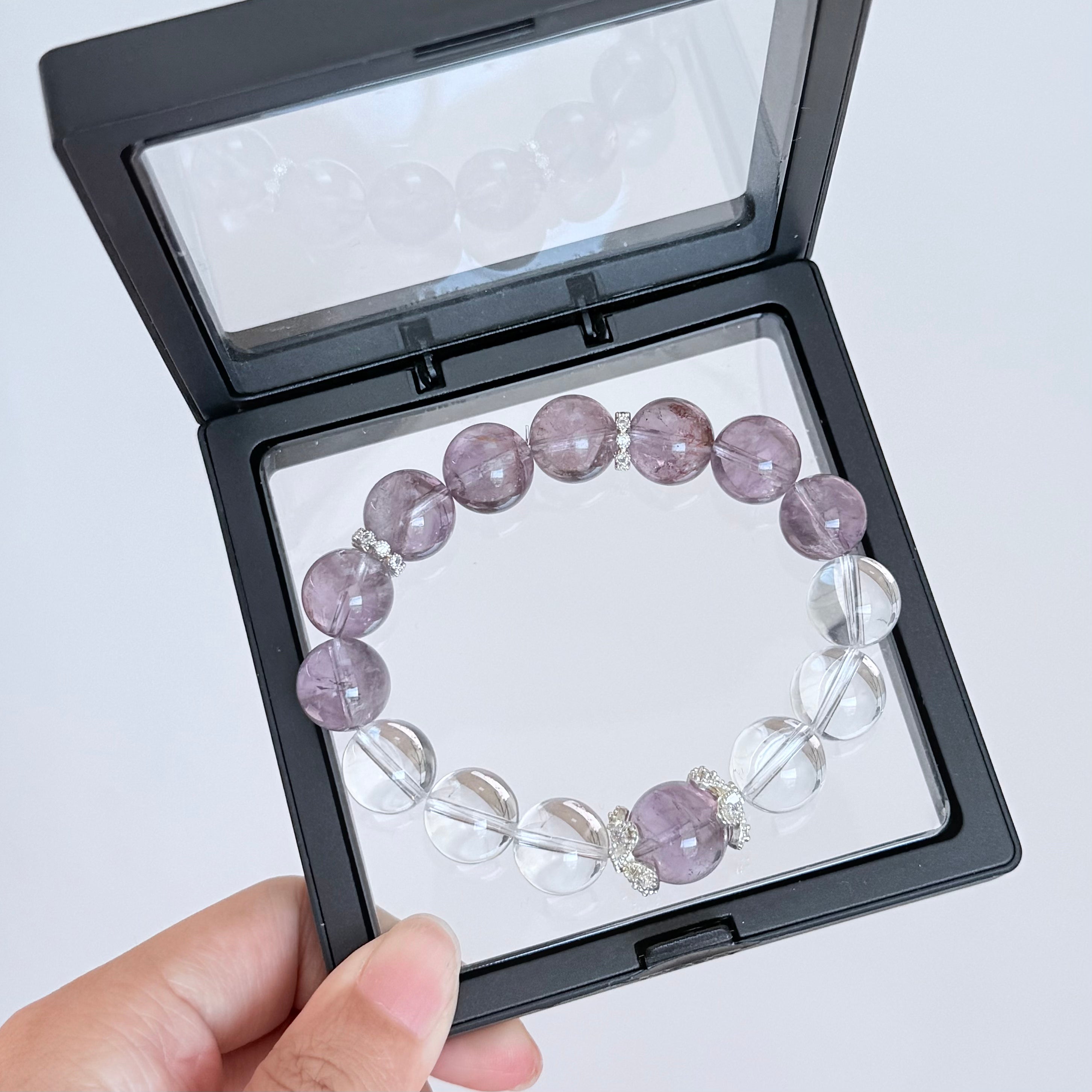 Lavender Amethyst and Clear Quartz Bracelet