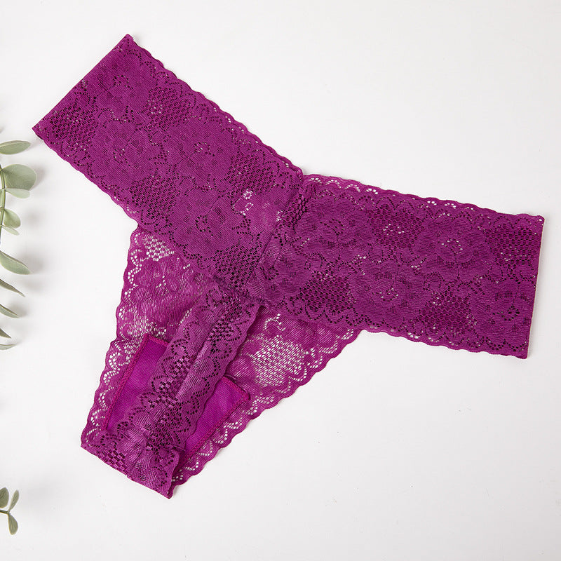 Seamless Lace See-through Underwear Thong
