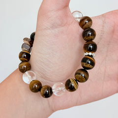 Tiger’s Eye and Clear Quartz Bracelet
