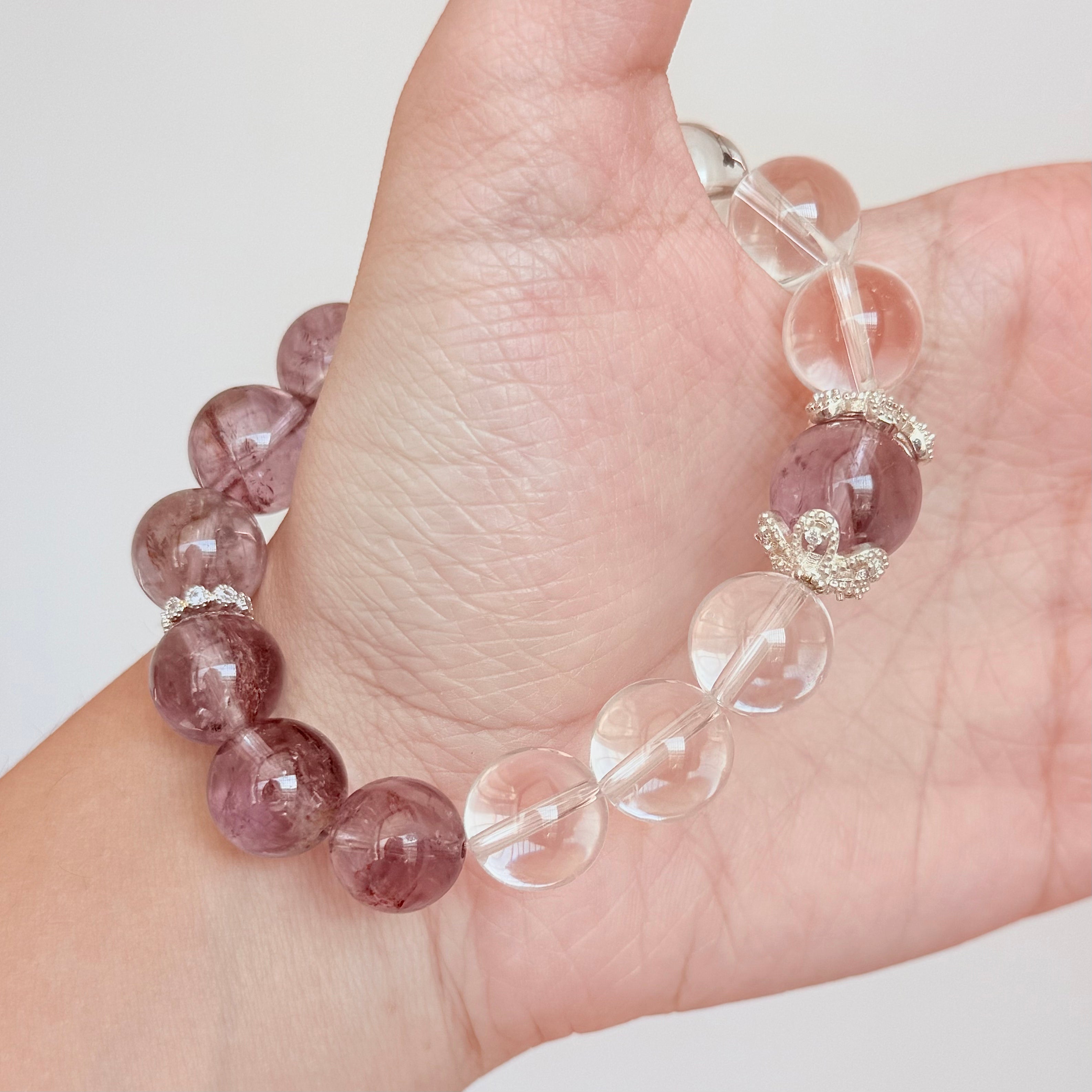 Lavender Amethyst and Clear Quartz Bracelet