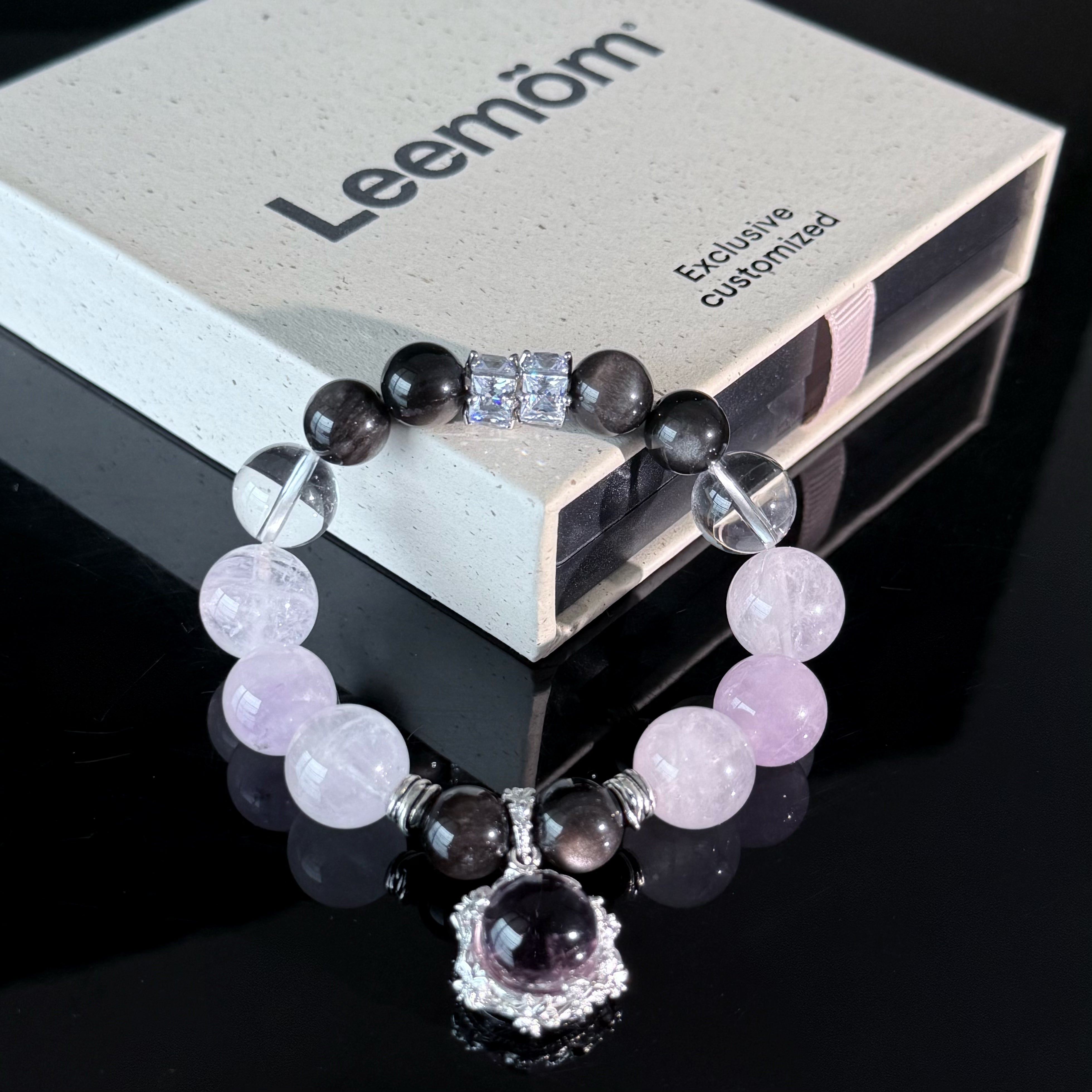 Pisces Crystal Bracelet – Amethyst, Rose Quartz & Smoky Quartz Healing Bracelet