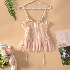 Embroidered Lace Suspenders Buckle Pure Desire Lingerie Jumpsuit