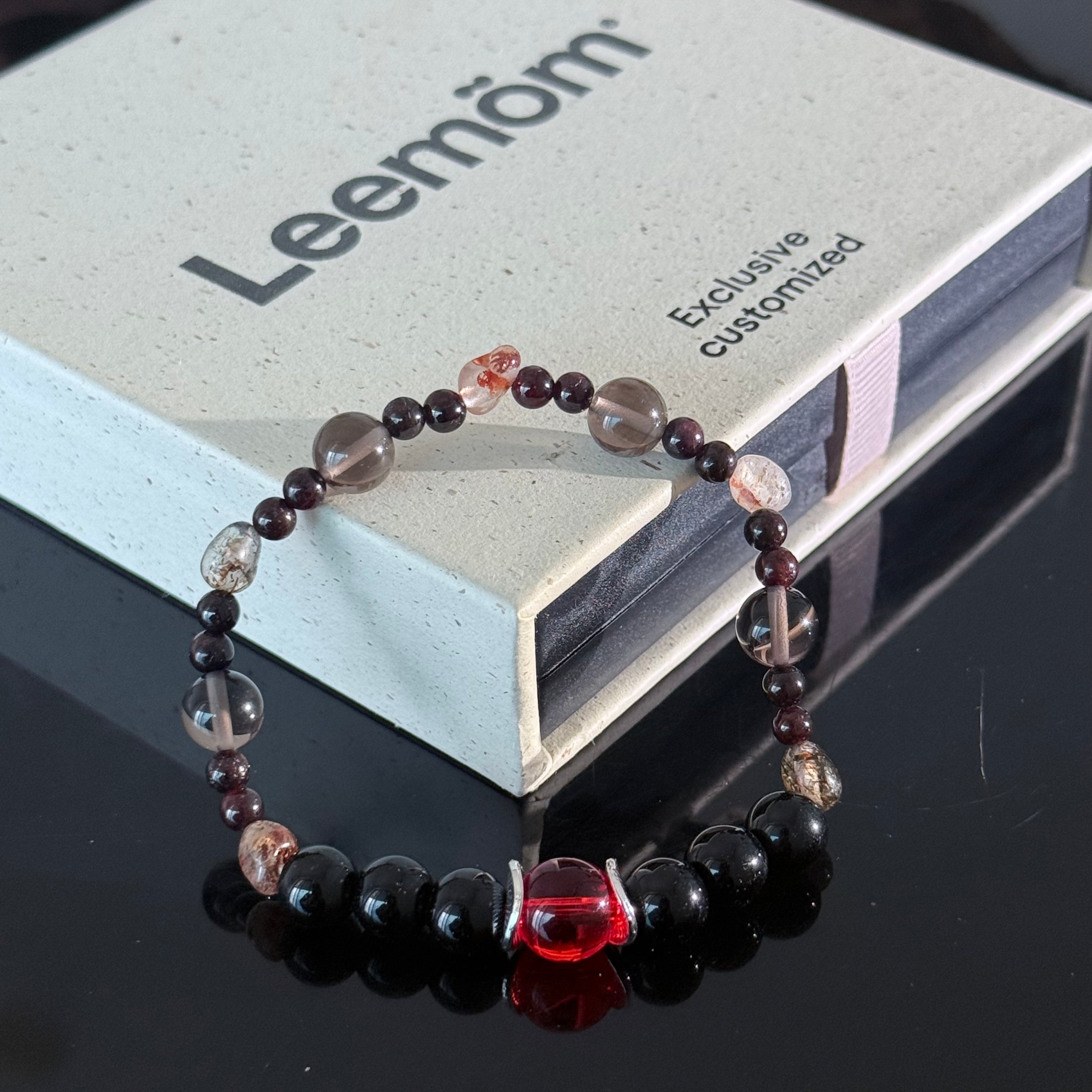 Handcrafted Obsidian and Red Crystal Beaded Bracelet — A Bracelet for Protection, Energy Balance, and Healing
