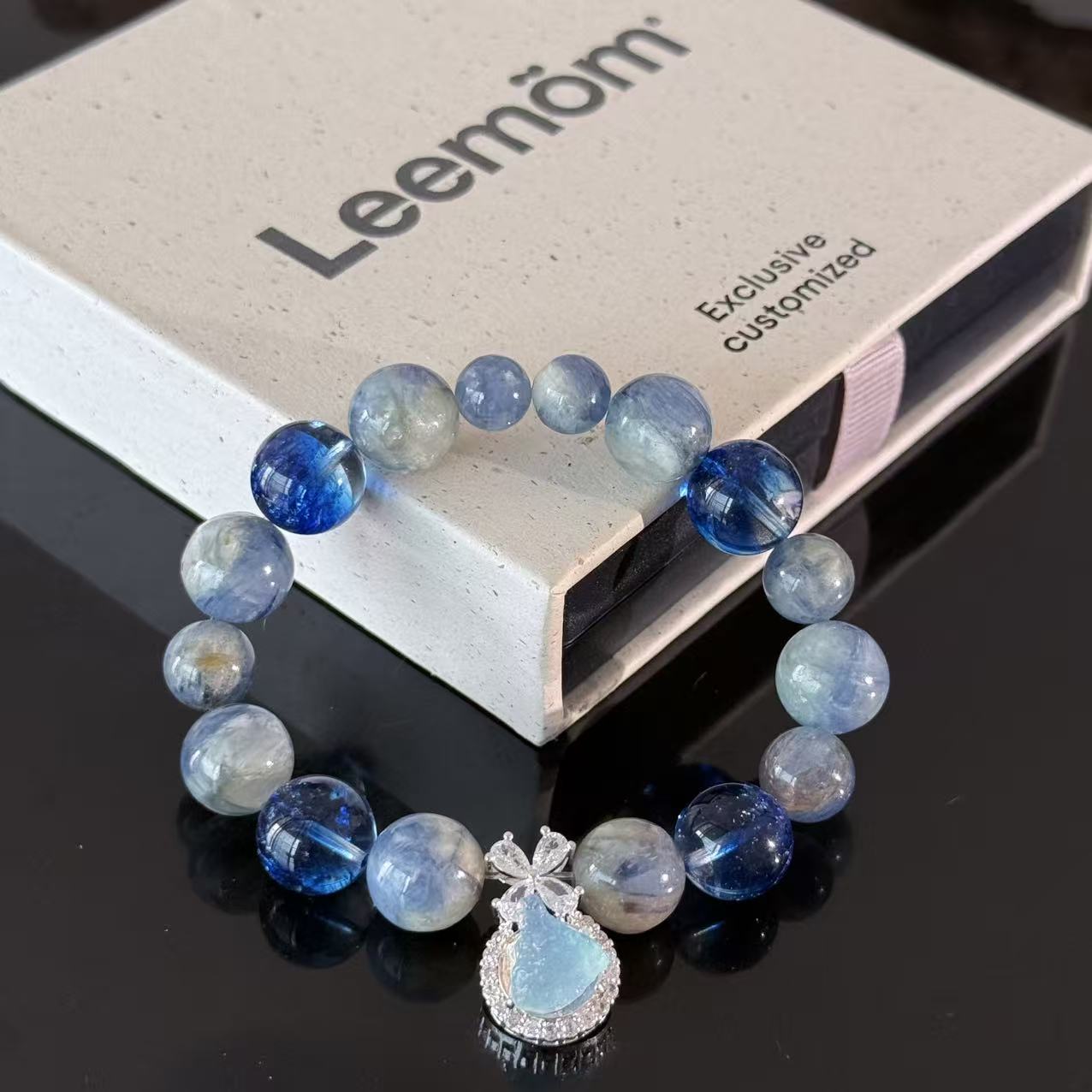 Natural Blue Crystal & Ocean Aura Handmade Bracelet