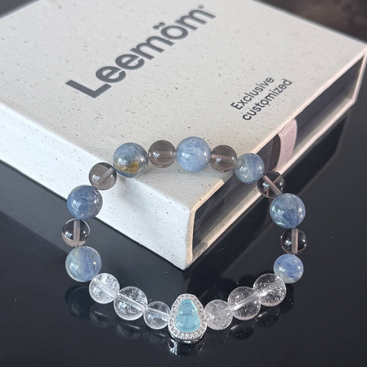 Handcrafted Aquamarine and Clear Quartz Bracelet — A Healing Bracelet for Inner Peace and Mental Clarity