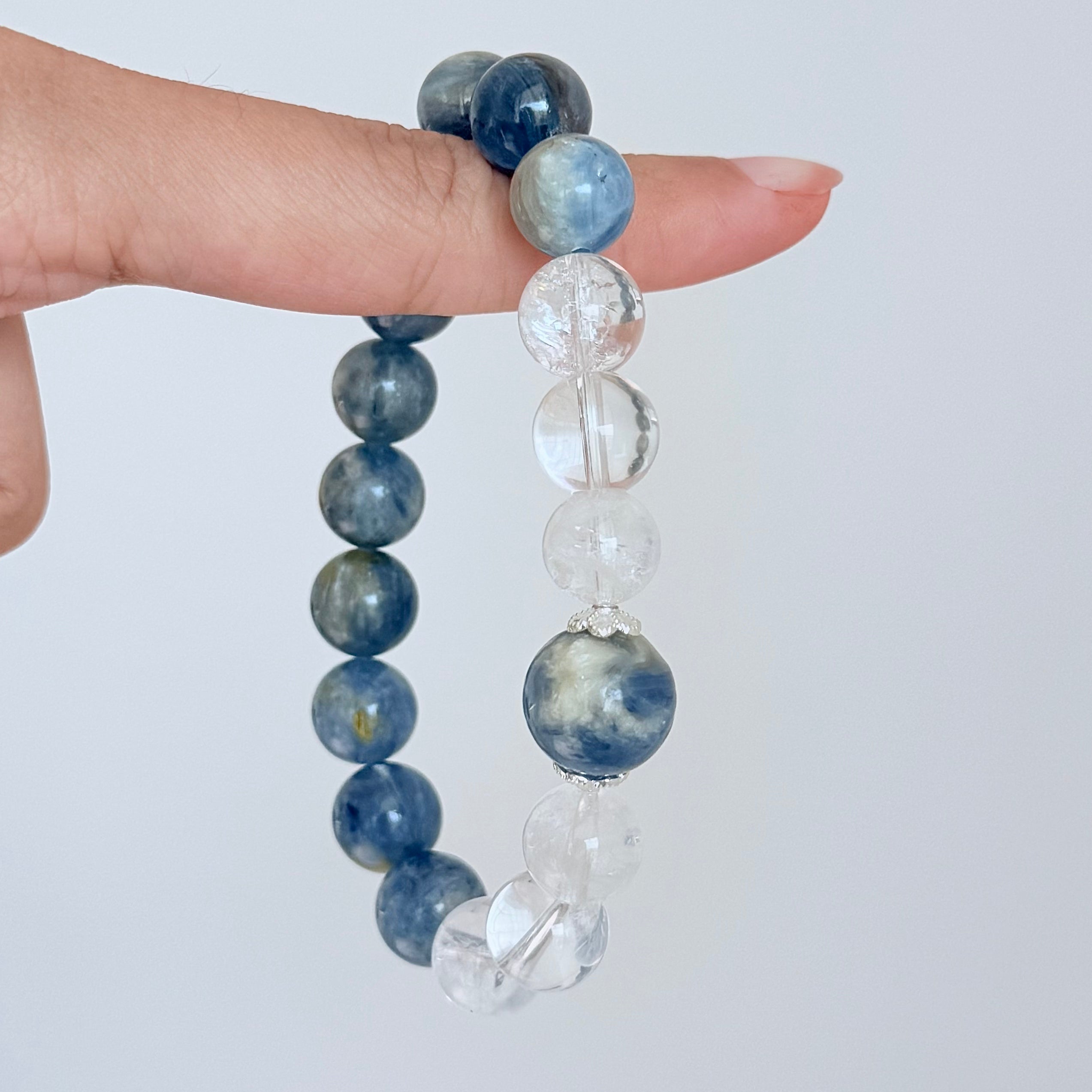 Blue Kyanite & Clear Quartz Bracelet