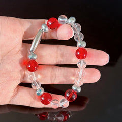 Aries Crystal Bracelet – Red Quartz & Clear Quartz Healing Bracelet