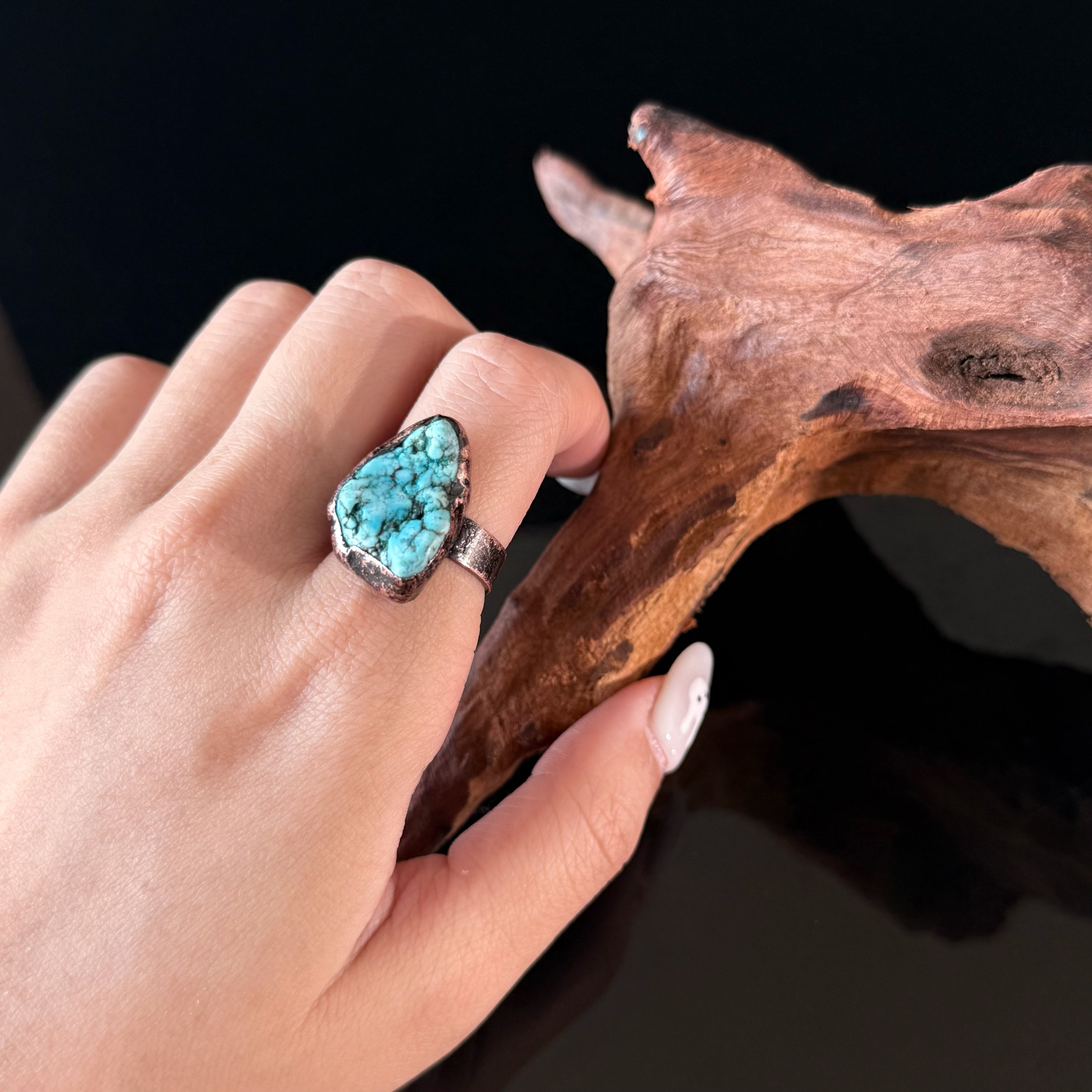 Natural Turquoise Statement Ring