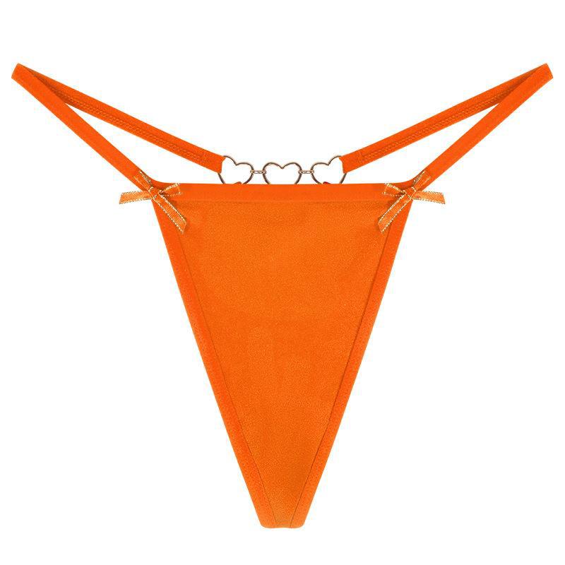 Love Heart Chain Bowknot Low Waist Seamless Thong