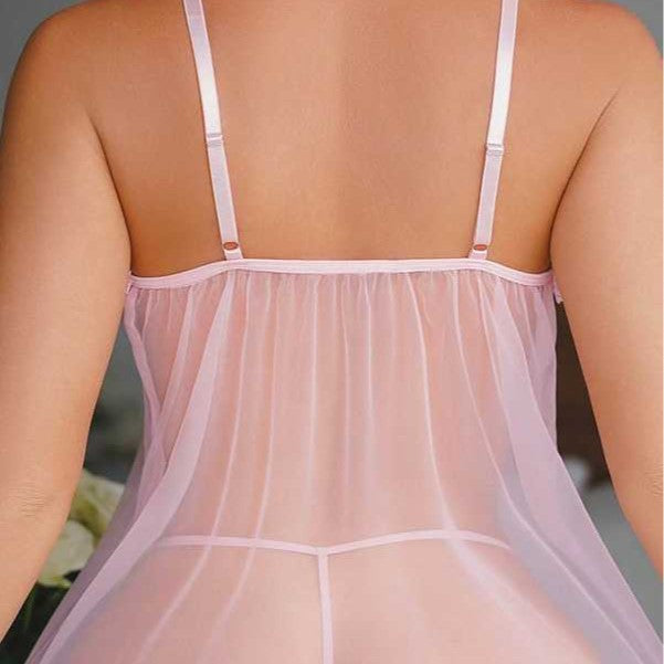 Bow Lace Mesh See-through Skirt