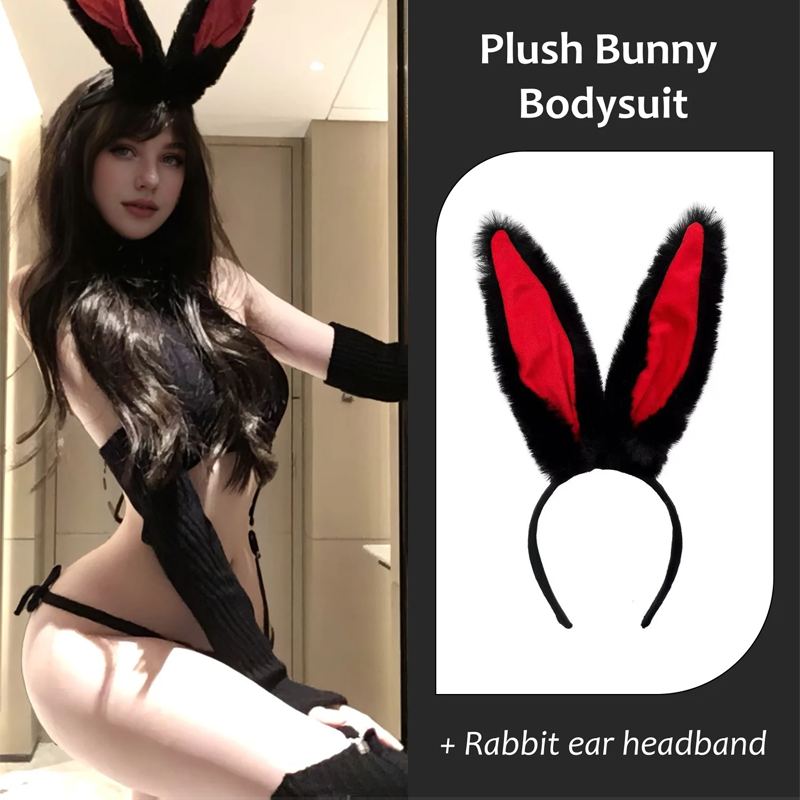 Plush Bunny Cosplay Bodysuit Lingerie