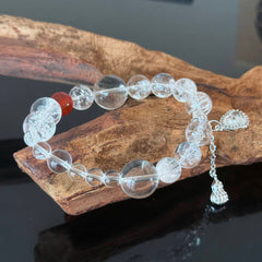 Clear Quartz and Red Agate Bracelet — A Healing Gemstone Bracelet to Help You Boost Your Energy, and Attract Protection and Love