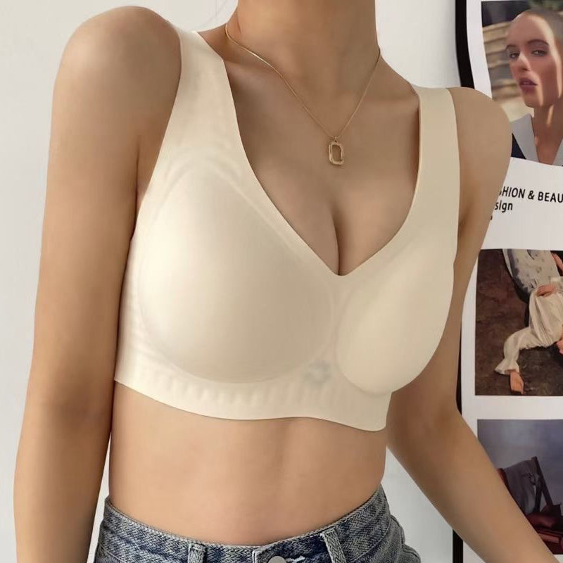 Seamless Deep V Hollow Vest Bra