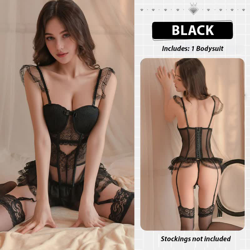 Lace Chest Pad Corset Set