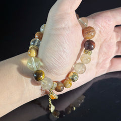 Tiger’s Eye & Citrine Wealth Bracelet – Success & Confidence Crystal Bracelet