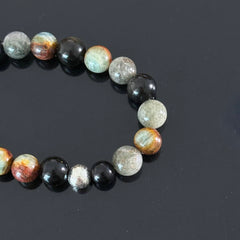 Handcrafted Amazonite & Obsidian Crystal Bracelet | Protection, Balance, and Positive Energy Healing Bracelet