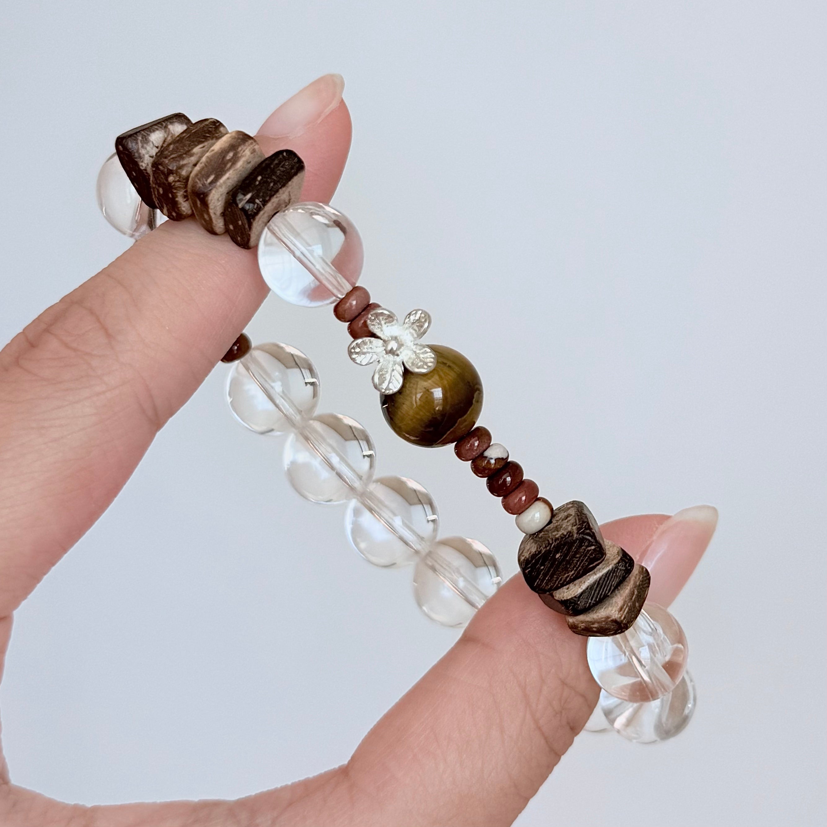 Clear Quartz & Tiger’s Eye Protection Bracelet