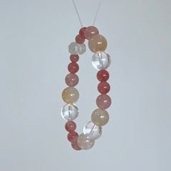 Strawberry Quartz & Golden Rutilated Quartz Bracelet