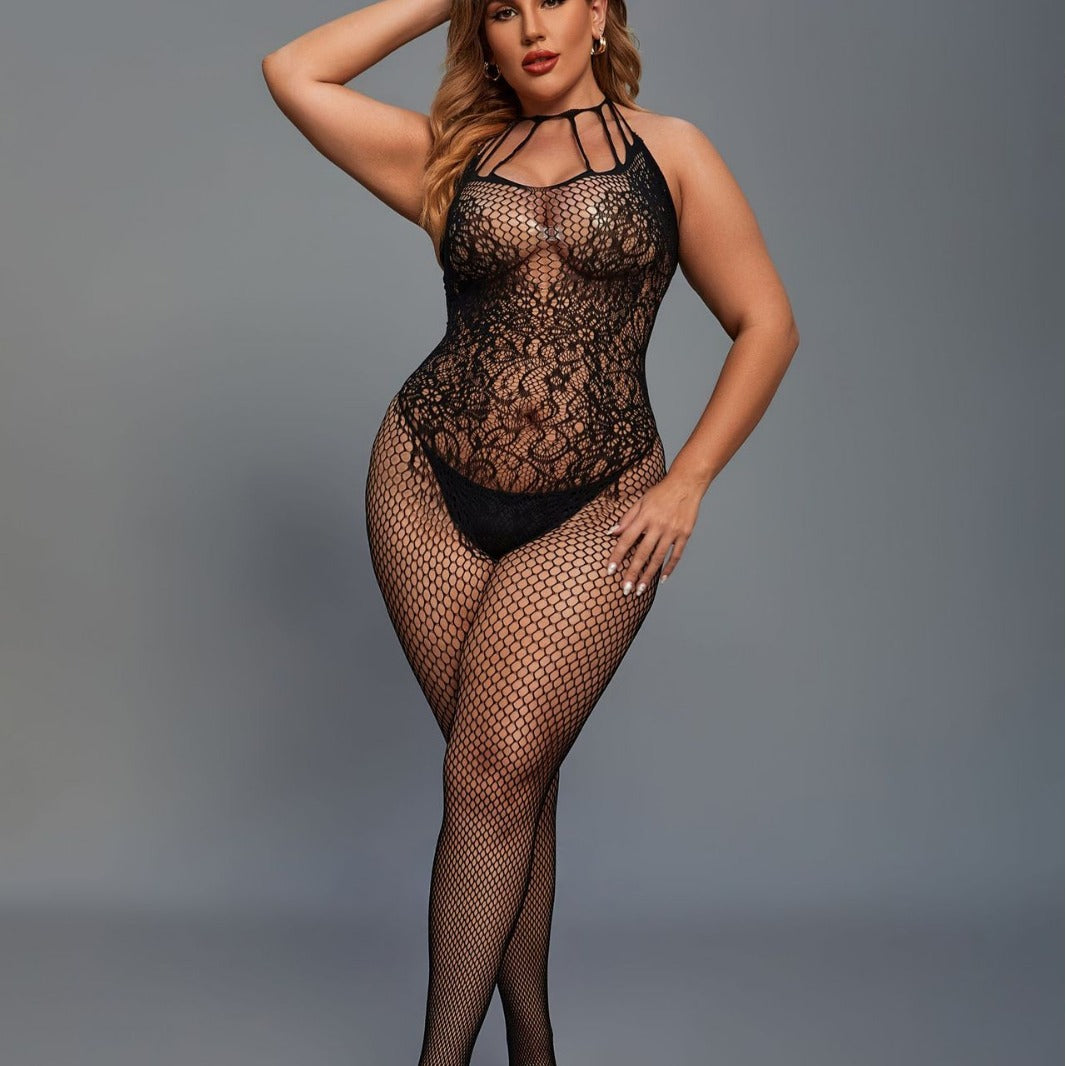 Open Crotch Free off Siamese Underwear Sheer Cutout Fishnet Clothes