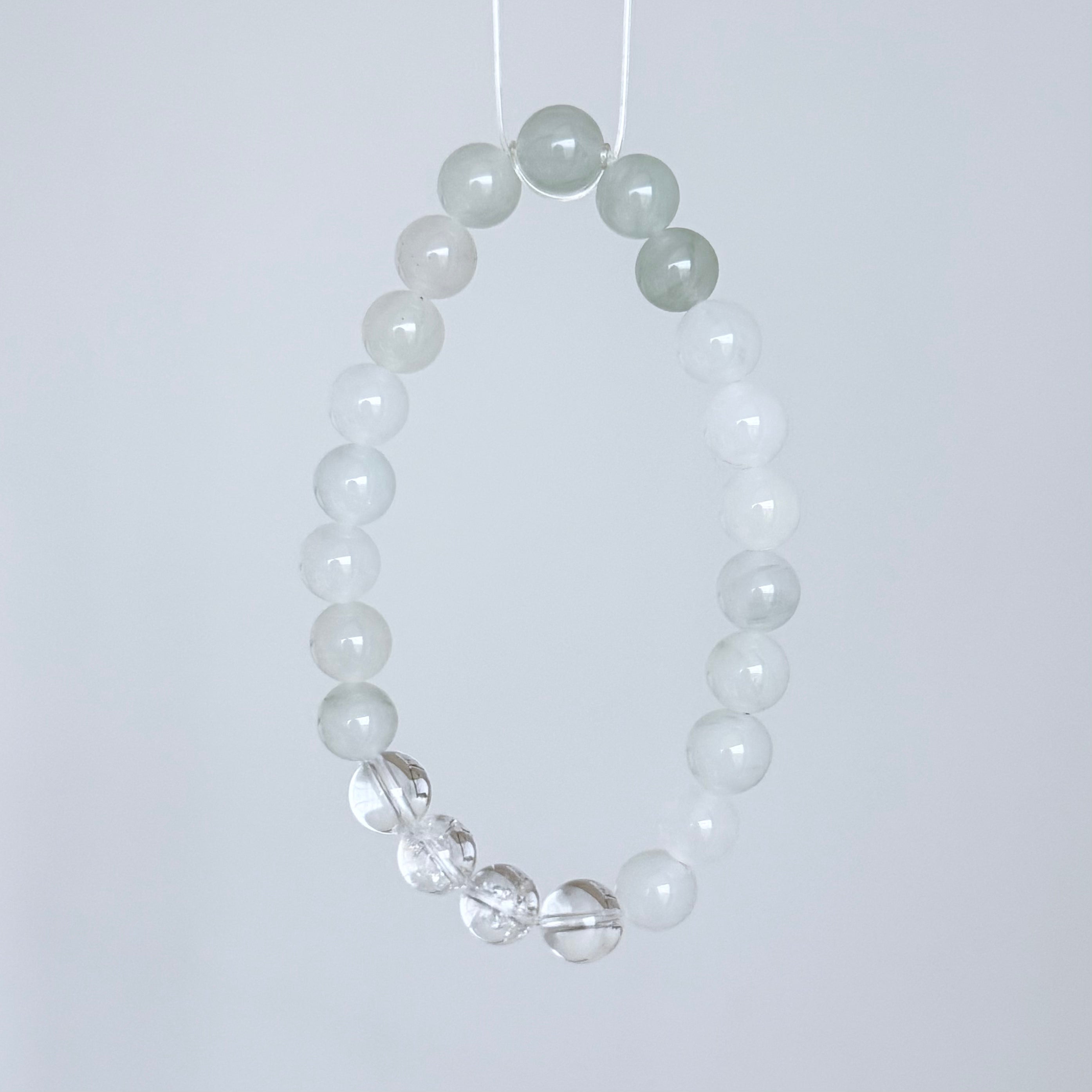 White Chalcedony & Clear Quartz Bracelet