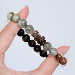 Labradorite & Obsidian Protection Bracelet