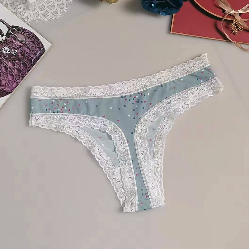 Seamless Silk Printed Underwear Thong