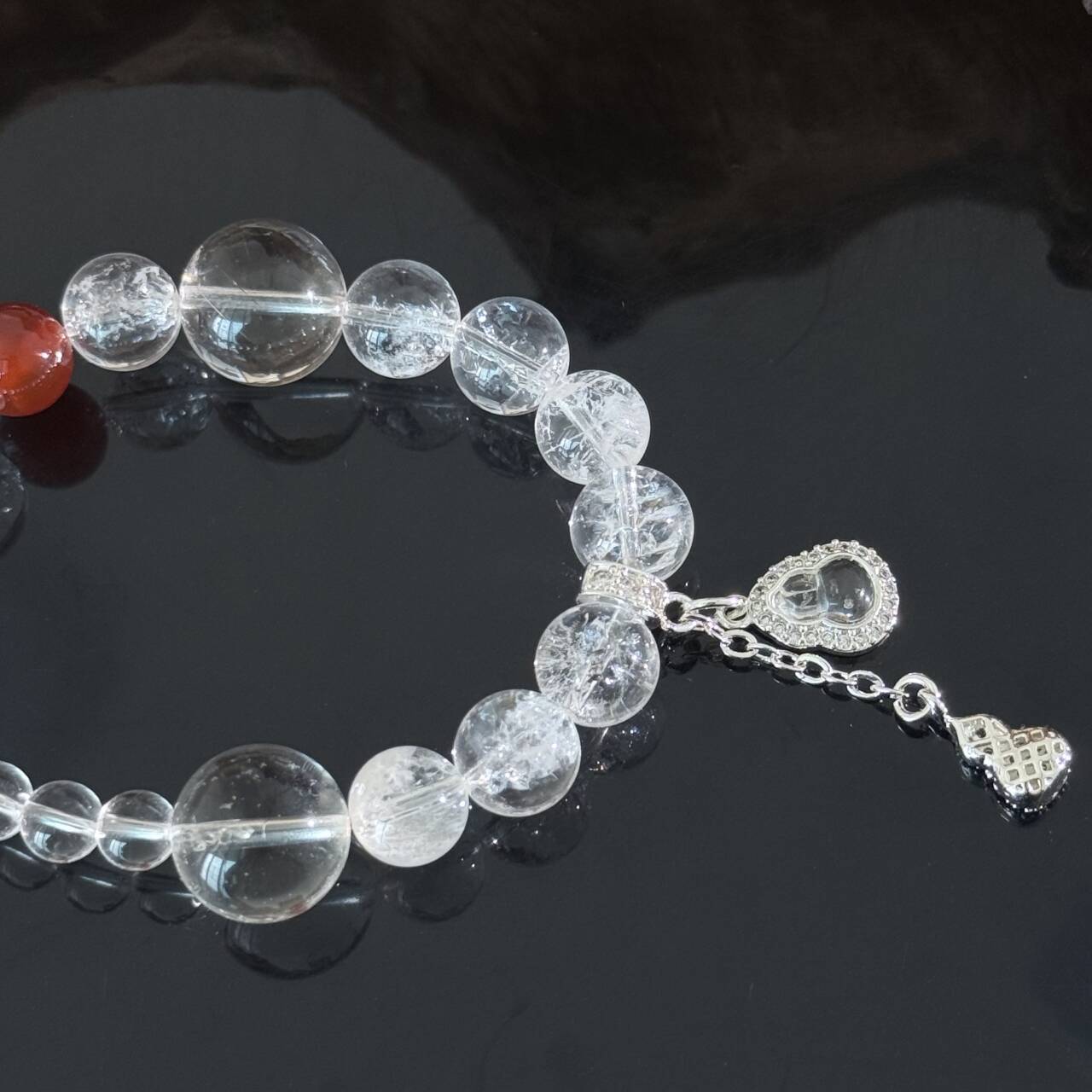 Clear Quartz and Red Agate Bracelet — A Healing Gemstone Bracelet to Help You Boost Your Energy, and Attract Protection and Love