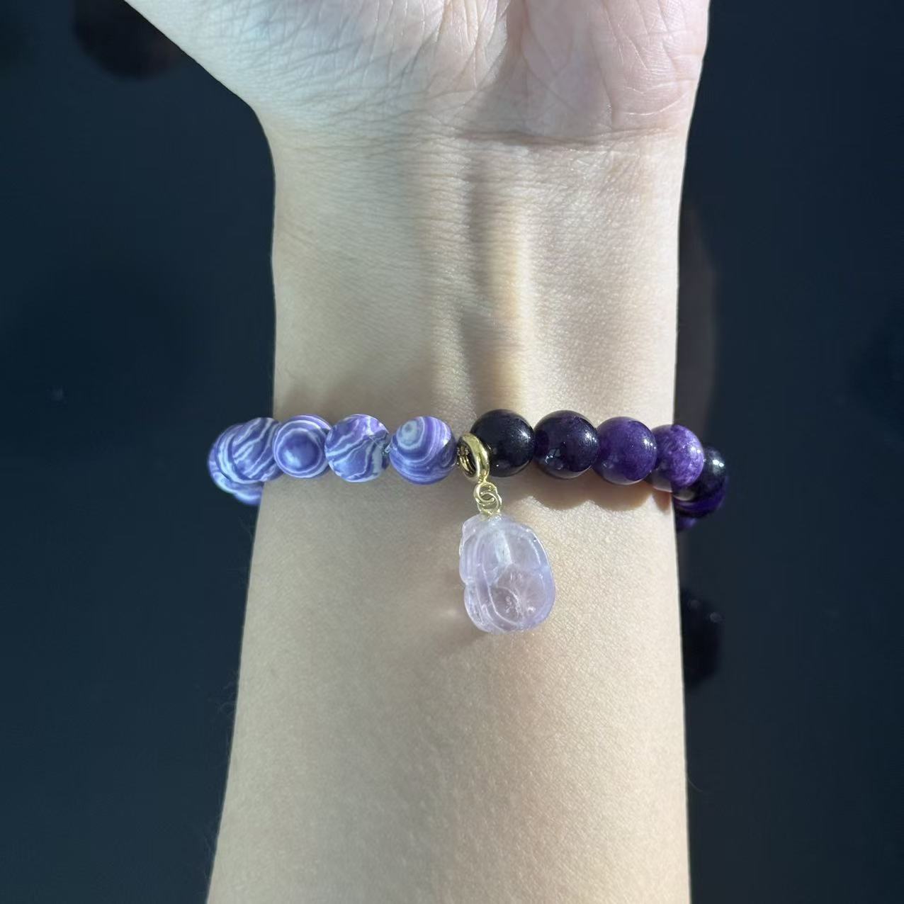 Handcrafted Purple Agate and Amethyst Bracelet — Jewelry for Enhanced Intuition, Protection, and Spiritual Healing