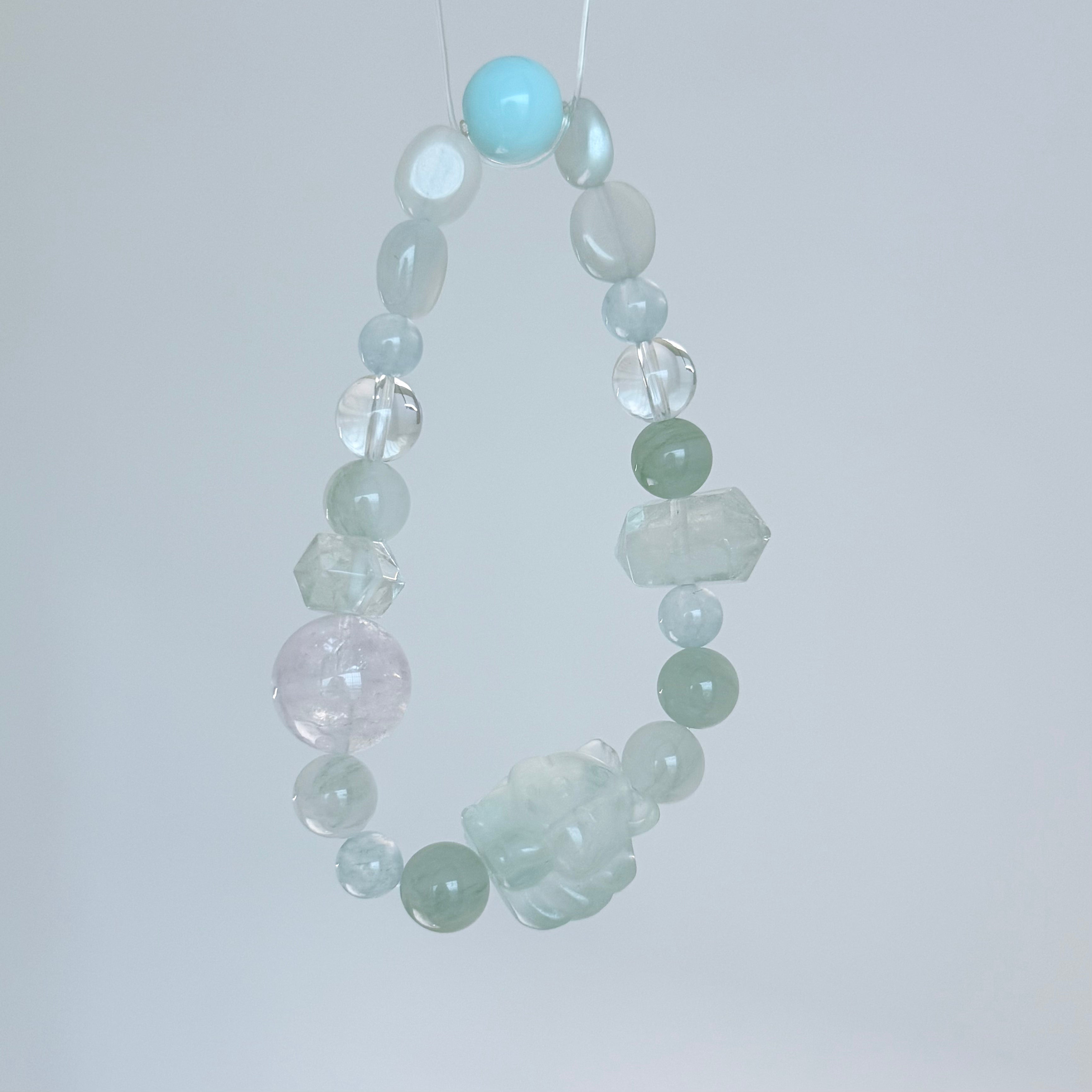 Aquamarine, Amethyst & Moonstone Bracelet