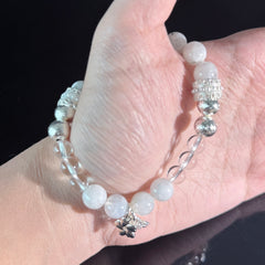 Cancer Crystal Bracelet – Moonstone & Clear Quartz Healing Bracelet