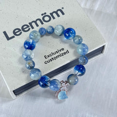 Natural Blue Crystal & Ocean Aura Handmade Bracelet