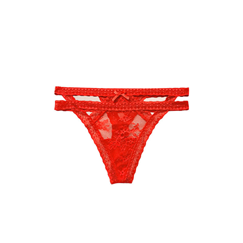 Solid Colors Breathable Tempting Look Lace Cutout Underwear Set