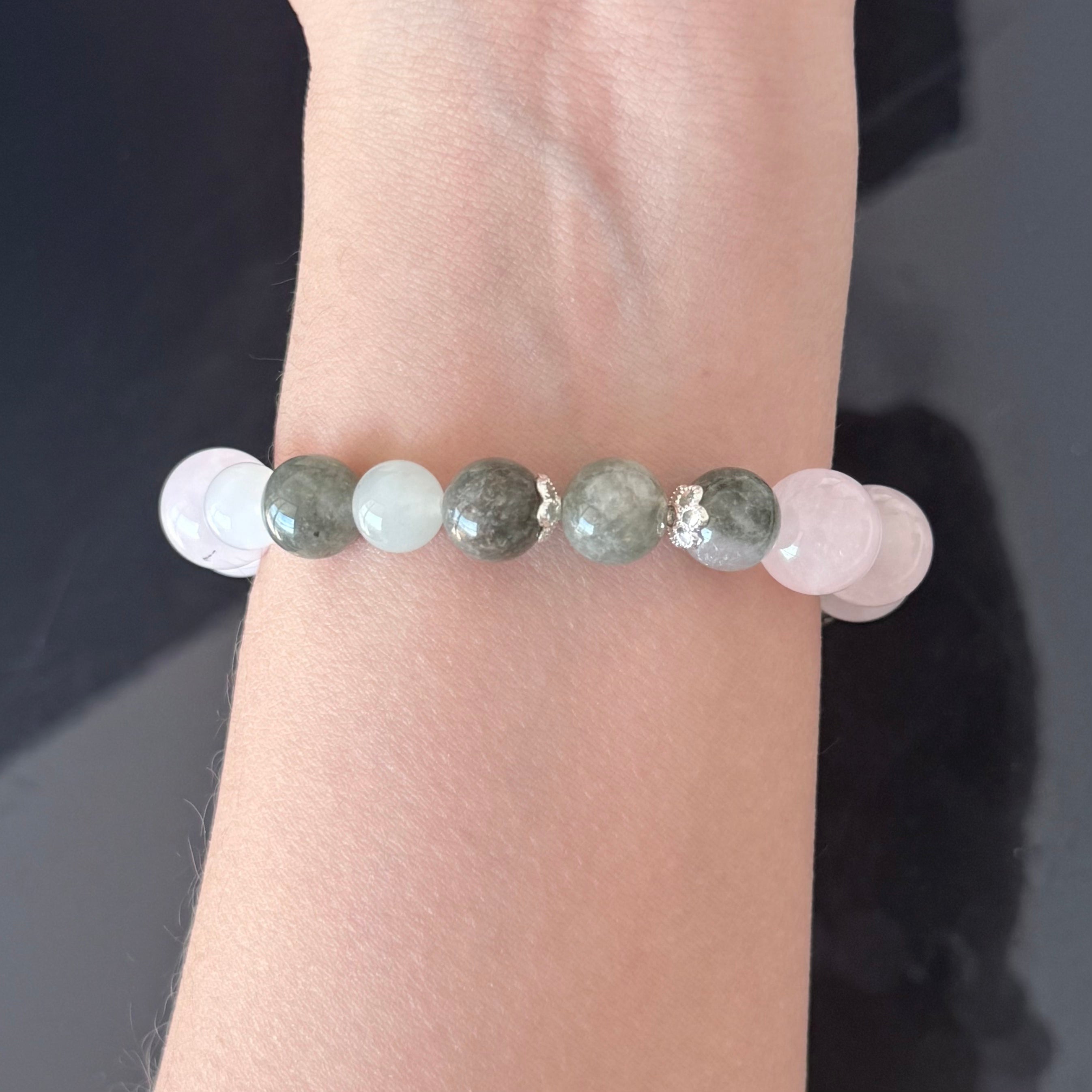 Rose Quartz Love Healing Bracelet with Moonstone & Labradorite