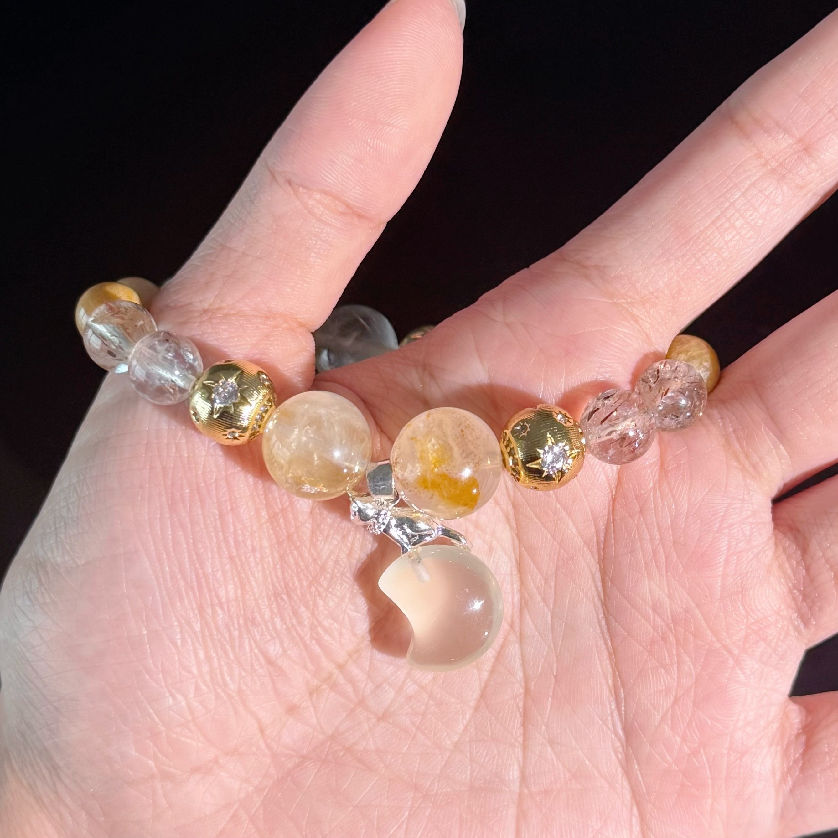 Leo Crystal Bracelet – Citrine & Clear Quartz Zodiac Bracelet